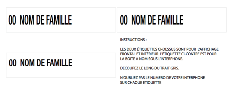boite au lettre etiquette
